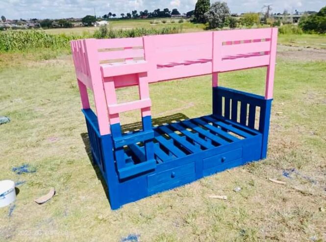 Double and single Strong wooden bunkbeds