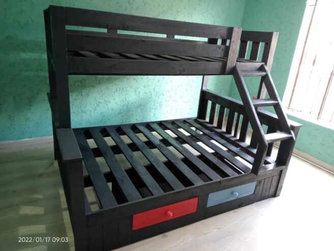 Double and single Strong wooden bunkbeds