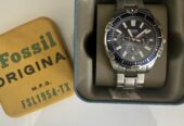 Fossil Men’s Garrett Silver Round Stainless Steel Watch