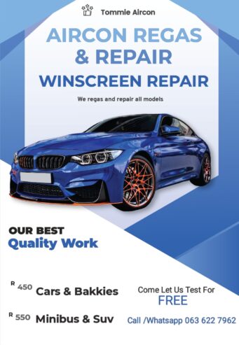 Aircon Regas and windscreens repairs