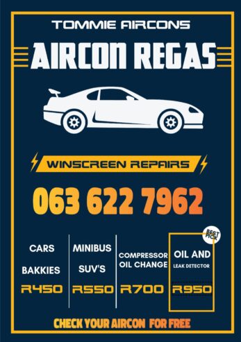 Aircon Regas and windscreens repairs