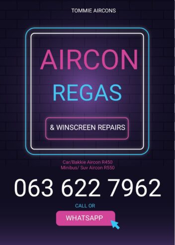 Aircon Regas and windscreens repairs