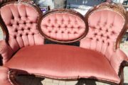 Victorian set, 3 seater sofa and 4 arm chairs