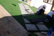 Artificial grass turf installations