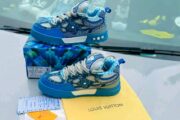 Louis Vuitton LV trainer denim blue sneakers