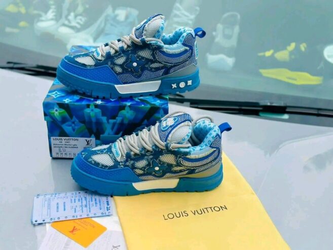 Louis Vuitton LV trainer denim blue sneakers