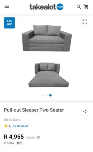 2 Seater Sleeper Couch