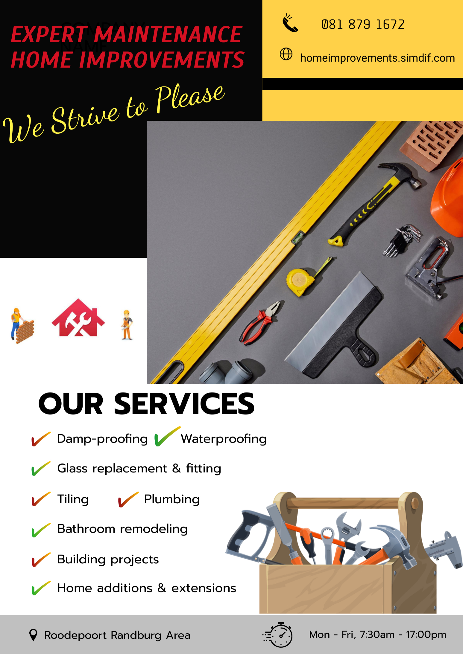 Expert Maintenance, home improvements and plumbing services in JHB
