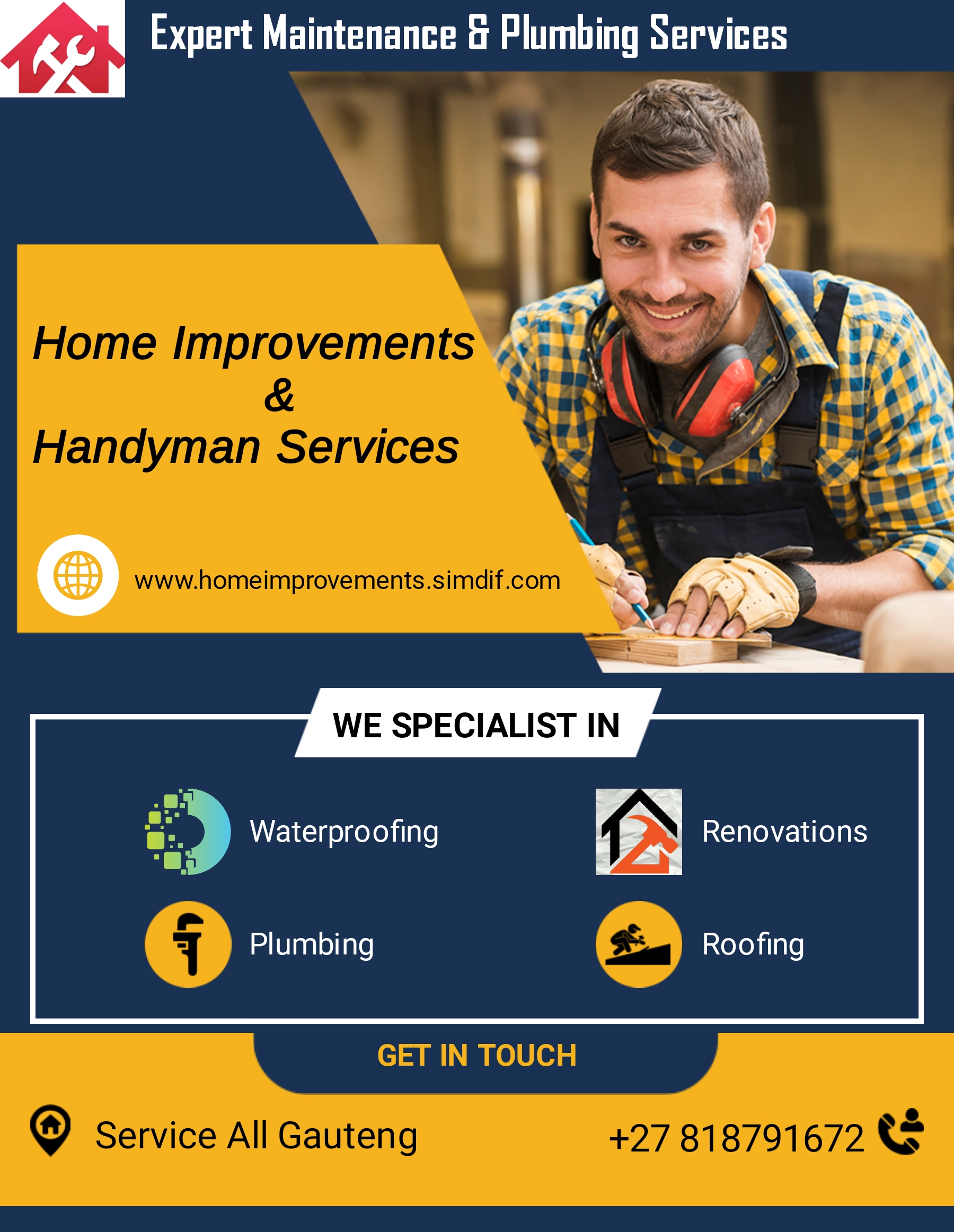 Expert Maintenance, home improvements and plumbing services in JHB